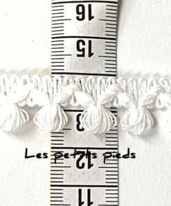Quastenborte Mini - weiss