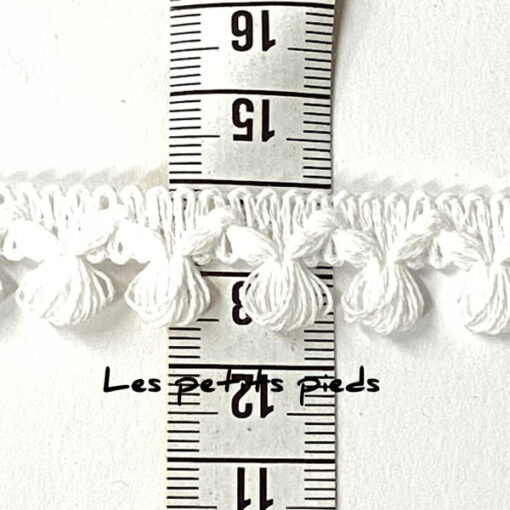Quastenborte Mini - weiss