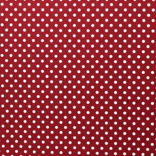 Baumwolle - Punkte burgundy / weiss