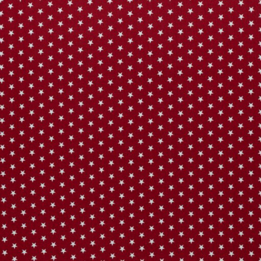 Baumwolle - Sterne burgundy / weiss