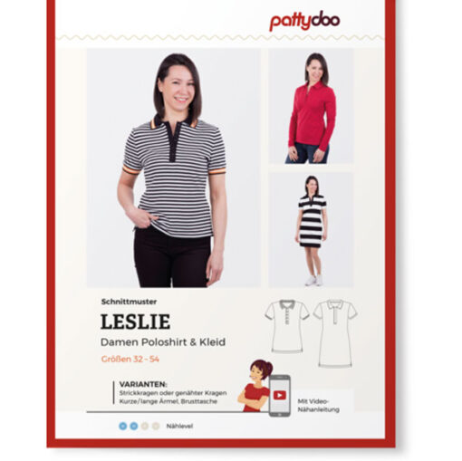 Papierschnittmuster Poloshirt & Kleid "Leslie" Damen Gr 32-54 - Pattydoo