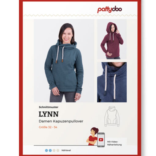 Papierschnittmuster Kapuzenpulli "Lynn" Damen Gr 32-54 - Pattydoo