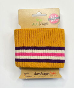 Bündchen Biobaumwolle - "Cuff me ripped" Hamburger Liebe senf/lila/pink