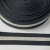 Gurtband 40 mm Baumwolle - Streifen dunkelgrau / weiss