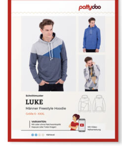 Papierschnittmuster Freestyle Hoodie "Luke" Herren Gr XS-XXXL - Pattydoo