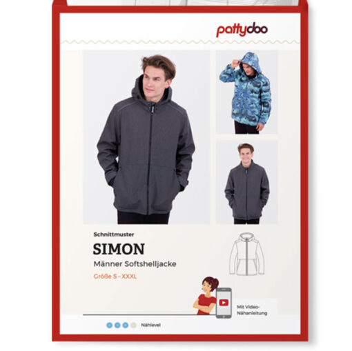 Papierschnittmuster Softshelljacke "Simon" Herren Gr XS-XXXL - Pattydoo