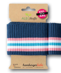 Bündchen Biobaumwolle - "cuff me ripped" - Hamburger Liebe - blau / rosa/ türkis