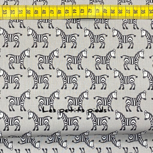 Baumwolle - Zebras grau / schwarz / weiss