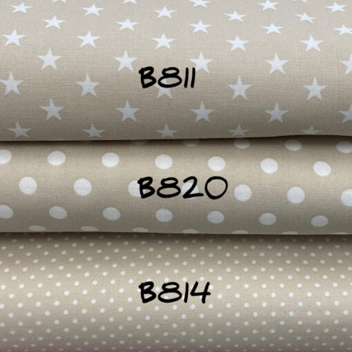Baumwolle - Minipunkte beige / weiss – Bild 2