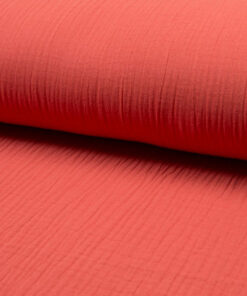 Triple Gauze Punkte - uni - coral