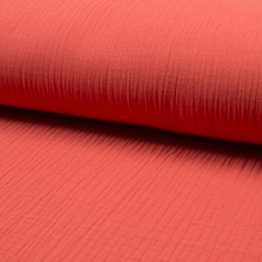 Triple Gauze Punkte - uni - coral