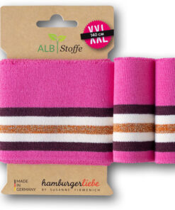 Bündchen Biobaumwolle - "Cuff me Glam" pink / mauve / lurex