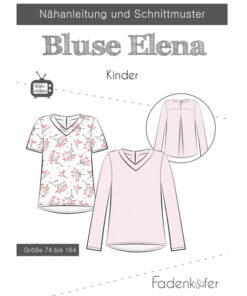Papierschnittmuster Bluse Elena Gr 74 - 164 - Fadenkäfer