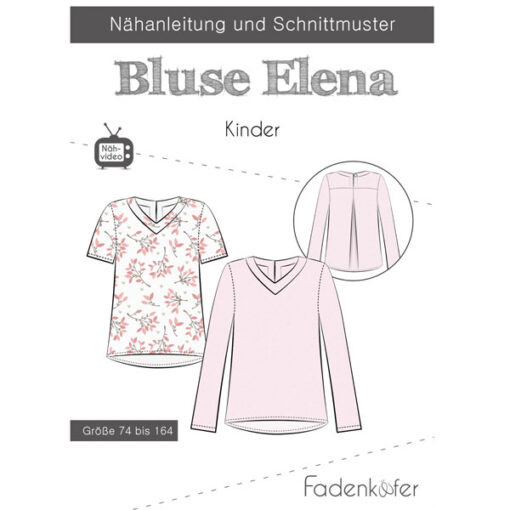 Papierschnittmuster Bluse Elena Gr 74 - 164 - Fadenkäfer