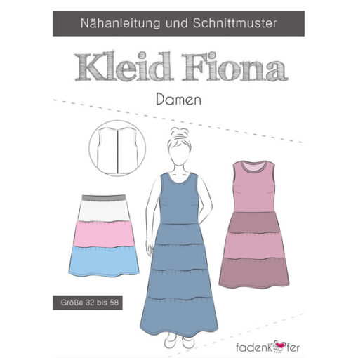 Papierschnittmuster Kleid Fiona Gr 32 - 58 - Fadenkäfer