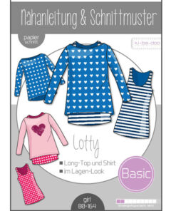 Papierschnittmuster Doppelshirt Lotty Gr 80 - 164 - Ki-ba-doo