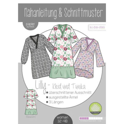 Papierschnittmuster Kleid Lilly Gr 32 - 48 - Ki-ba-doo