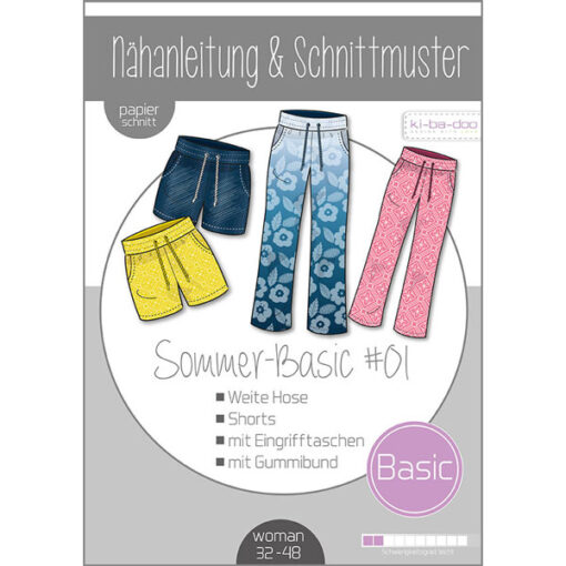 Papierschnittmuster Mix & Match Basic Hose Gr 32 - 48 - Ki-ba-doo