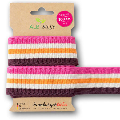 Strickband - "stripe me College" rosa / mauve