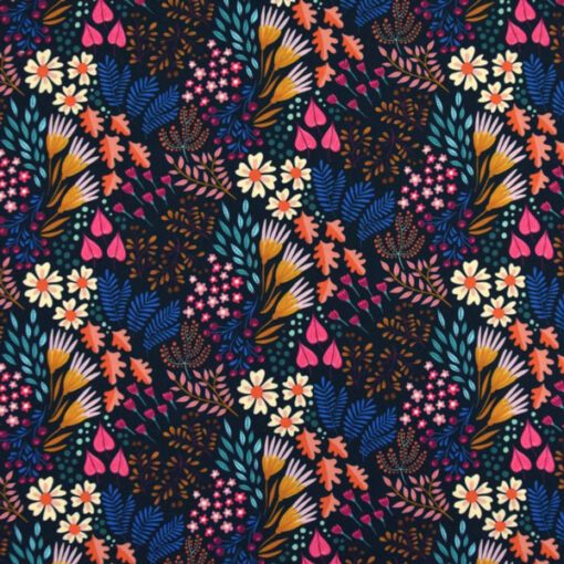 Shield Pro Albstoffe "Flower Field" Hamburger Liebe - blau / bunt