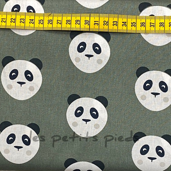 Baumwolle - Panda dunkelgrün