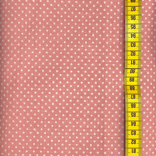 Baumwolle - Minipunkte 2 mm coral / weiss