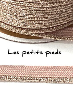 Paspelband 10 mm - altrosa lurex