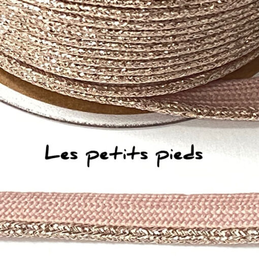 Paspelband 10 mm - altrosa lurex