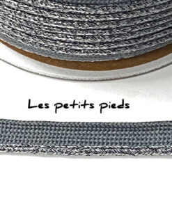Paspelband 10 mm - grau lurex