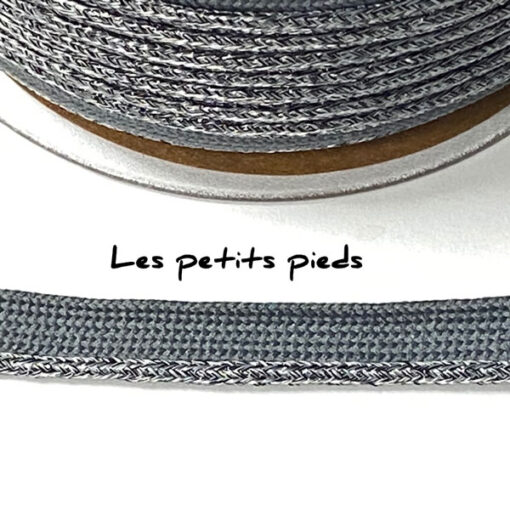 Paspelband 10 mm - grau lurex