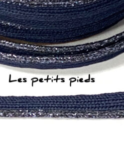 Paspelband 10 mm - navy lurex