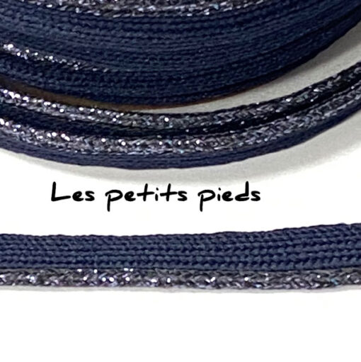 Paspelband 10 mm - navy lurex