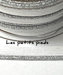 Paspelband 10 mm - weiss lurex