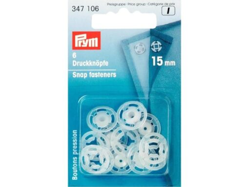 Prym 347106 Druckknöpfe transparent 15mm