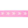 Gummiband 40 mm - Sterne gewebt - rosa / hellrosa