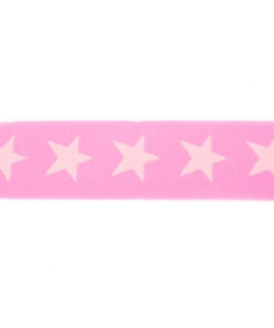 Gummiband 40 mm - Sterne gewebt - rosa / hellrosa