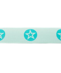 Gummiband 40 mm - Sterne gewebt - mint / dunkelmint