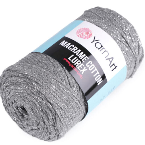 Makramee Cotton Lurex - grau