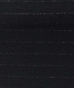 Interlock Jersey "Pia" mit zartem Metallicstreifen - schwarz / silber