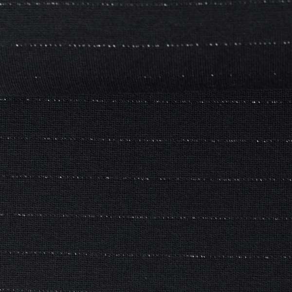 Interlock Jersey "Pia" mit zartem Metallicstreifen - schwarz / silber