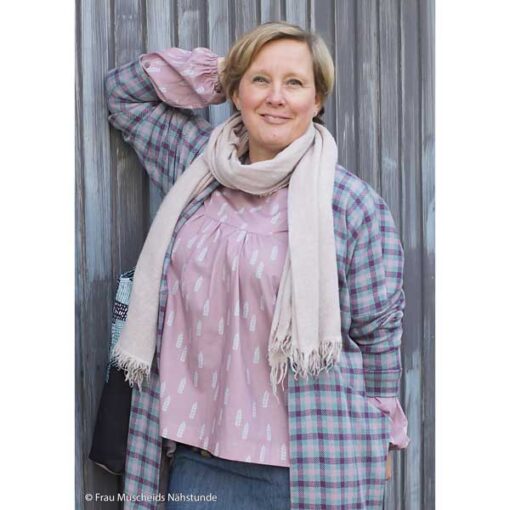 Jacquardjersey Plaid by Käselotti - mint / violet