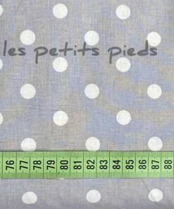 Baumwolle - Punkte 12mm hellgrau / weiss
