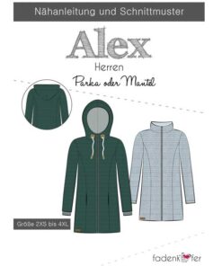 Papierschnittmuster Parka Alex Herren Gr 2XS - 4 XL - Fadenkäfer