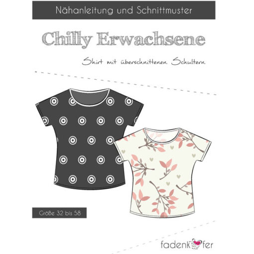 Papierschnittmuster Shirt Chilly Damen Gr. 32 - 58 FadenkäferPapierschnittmuster Shirt Chilly Damen Gr. 32 - 58 Fadenkäfer