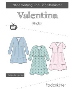 Papierschnittmuster Kleid Valentina Gr. 74 - 164 - Fadenkäfer