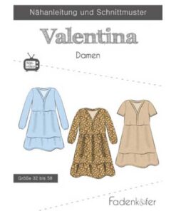 Papierschnittmuster Tunika Valentina Damen Gr 32 - 58 - Fadenkäfer