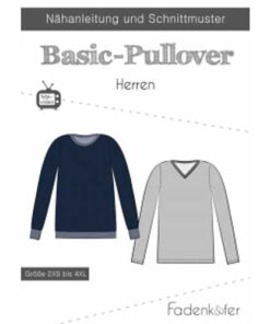 Papierschnittmuster Basic Pullover Herren Gr 2XS - 4 XL - Fadenkäfer