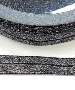 Elastisches Schrägband / Falzgummi 20mm - schwarz lurex