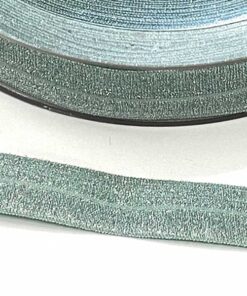 Elastisches Schrägband / Falzgummi 20mm - altmint lurex
