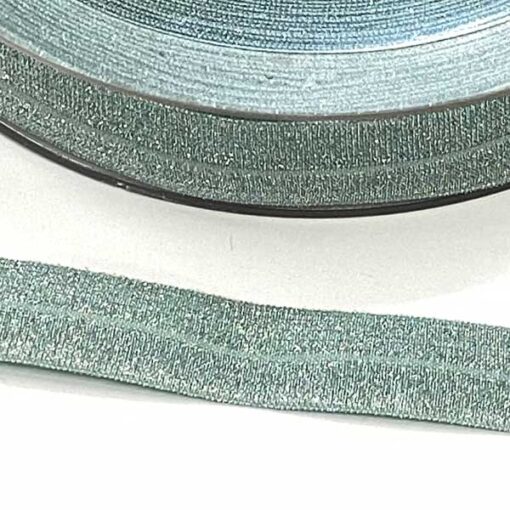 Elastisches Schrägband / Falzgummi 20mm - altmint lurex